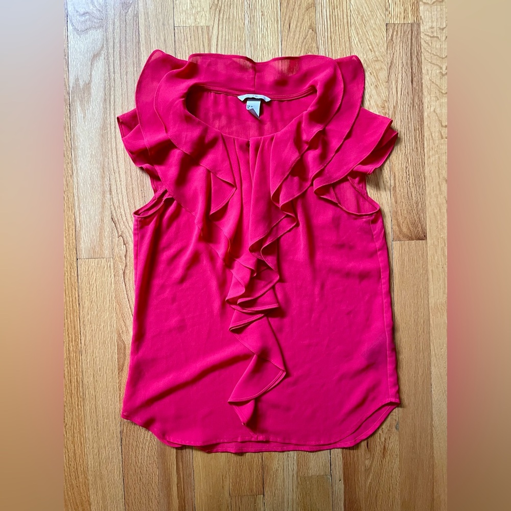 Elegant Ruffled Red Top